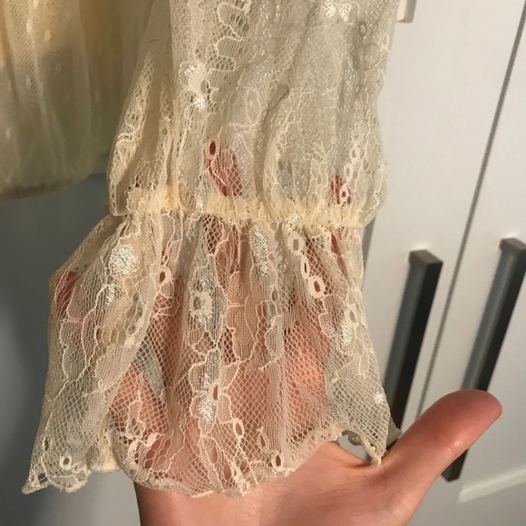 ✨LIKE NEW✨ Free People Sheer Lace Flowy Blouse - Picture 8 of 12
